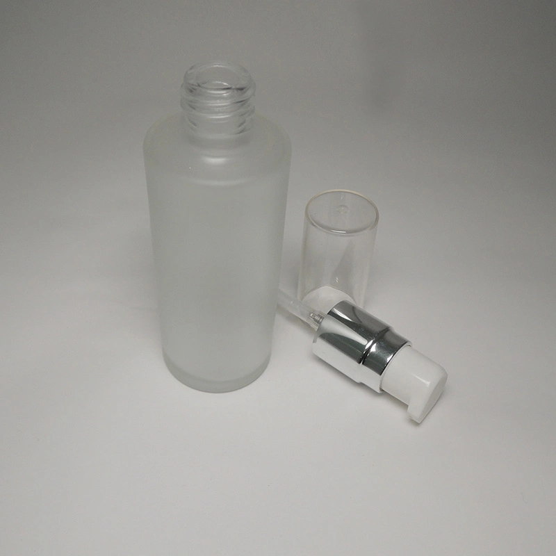 Customization Pastel Color Skincare Packaging Empty 50ml Cylinder Shape Glass Bottle Screw Neck for Cosmetic Skincare Container