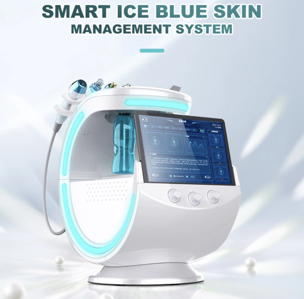 Aque Hydra Peeling Facial 7 in 1 Microdermabrasion Facial Cleaning Machine with Skin Analysis Smart Ice Blue Machine Hydra Peeling Facial Skin Analyzer