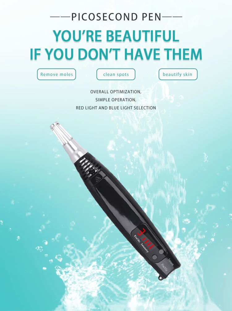 Laser Picosecond Pen Micromicrosecond Tool blue & Red Color for Tattoo, Spots, Melanin, Mole, Freckle, Pigment Removal